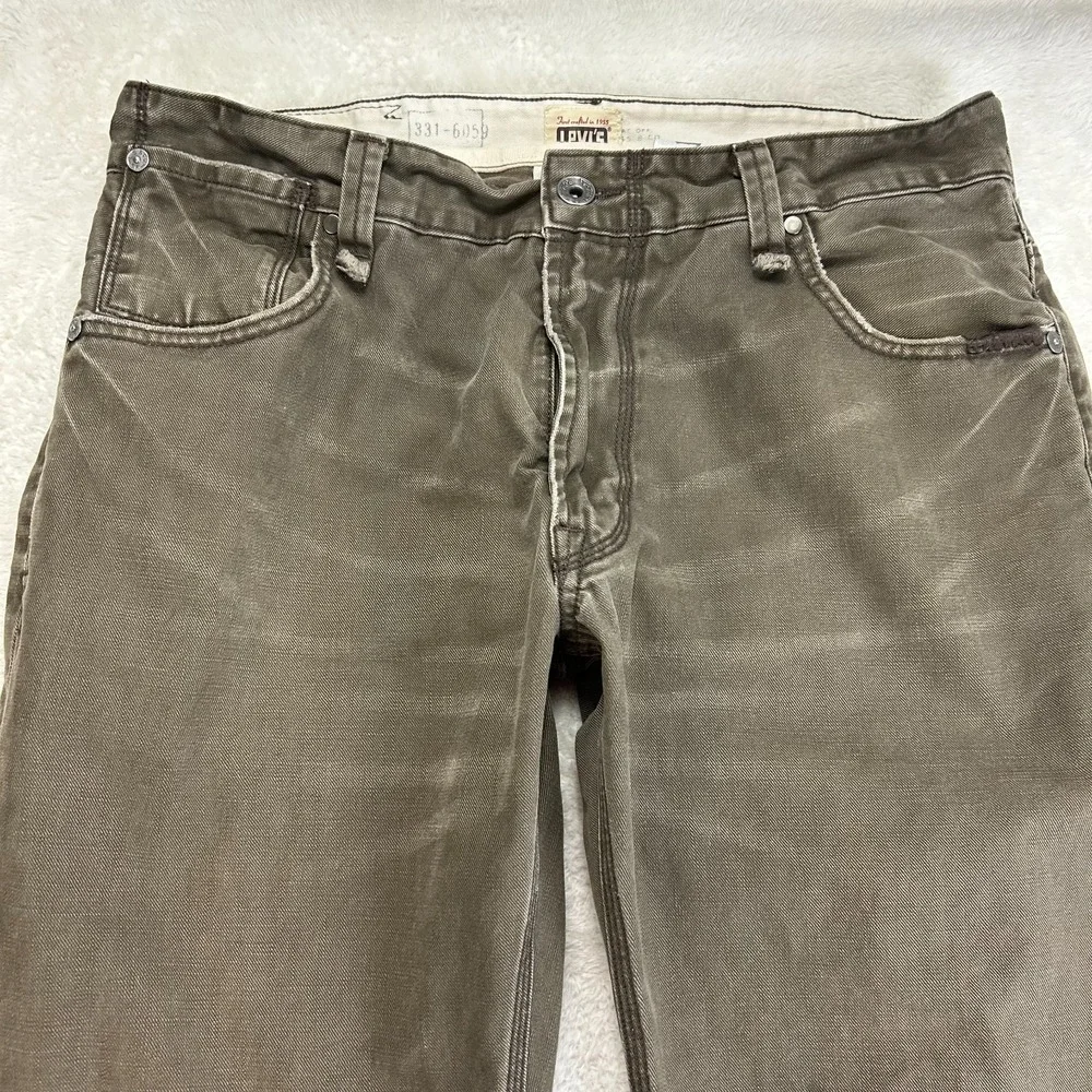 Levi's Tab Twills Straight Leg Jeans Mens 36x34 Brown Cotton Distressed 